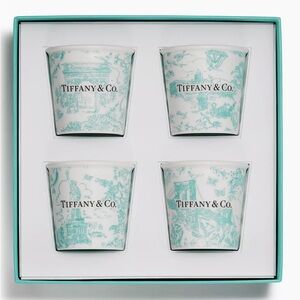 NEW Tiffany & Co. Toile Espresso Cups - Boxed Set of 4